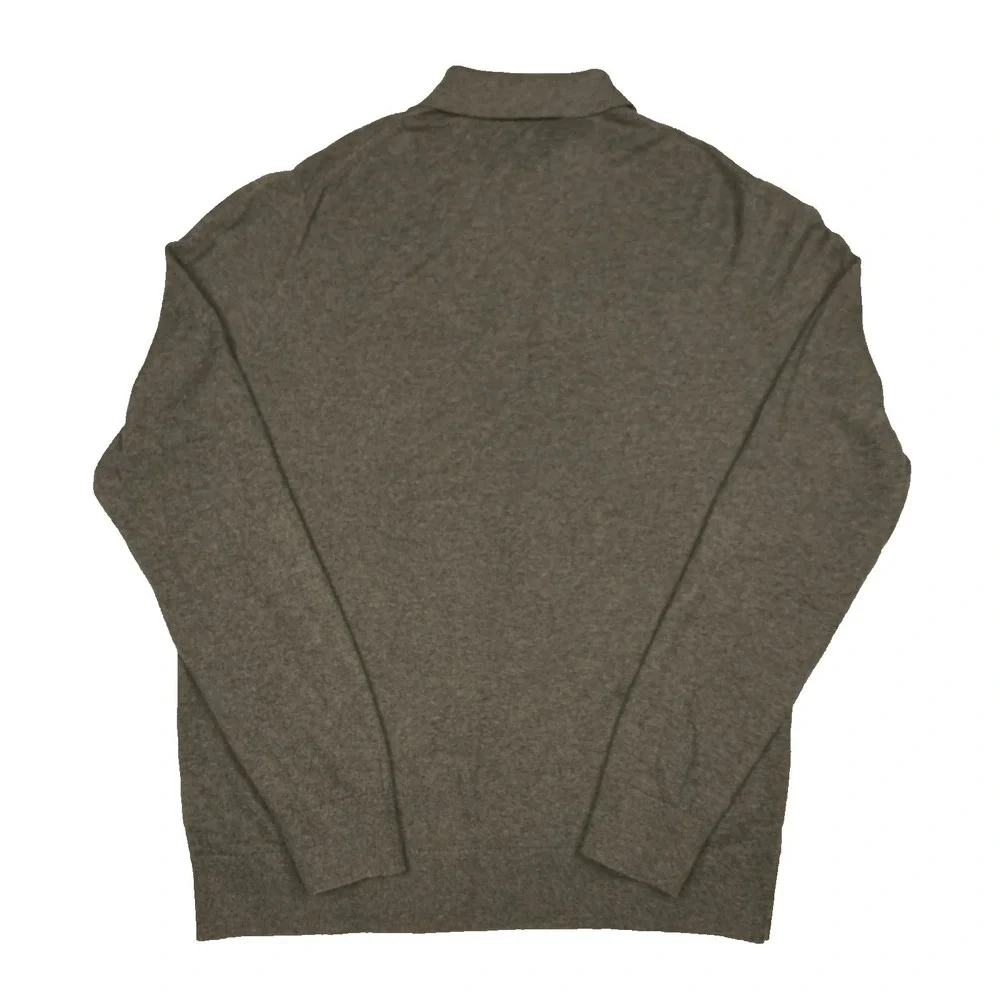 Banana Republic Sweater Mens L Gray‎ Luxe Yarn Cashmere Blend Polo Pullover